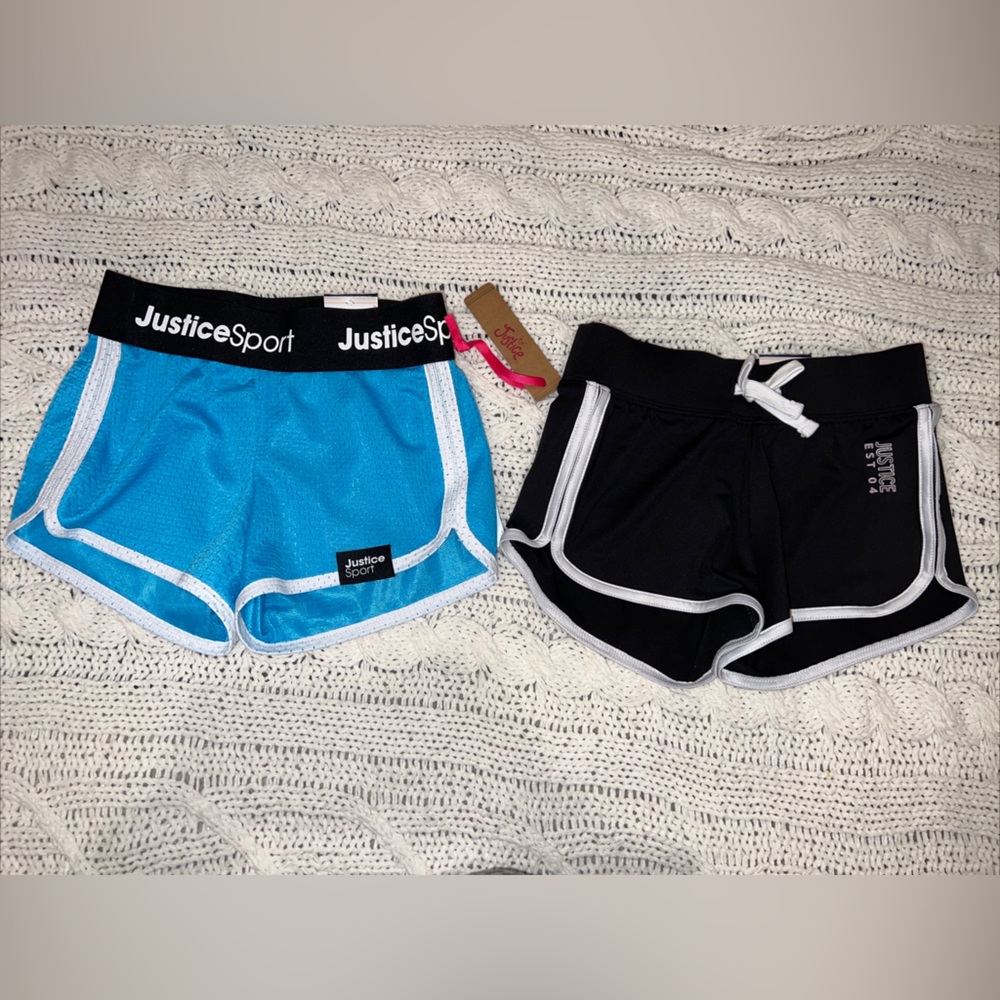 Pack of 2 girls athletic justice shorts size XS (5/6)